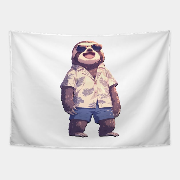 Summer Holiday Sloth Design - Perfect for Vacation and Relaxation Lovers Tapestry by subzero@e.mail.de