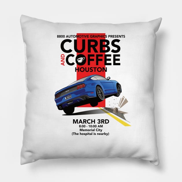 Ford Mustang Curbs And Coffee Pillow by 8800ag