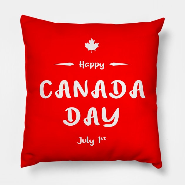 Happy Canada Day Pillow by Oh My Gift Art