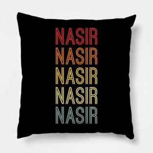 Nasir Name Vintage Retro Pattern Pillow