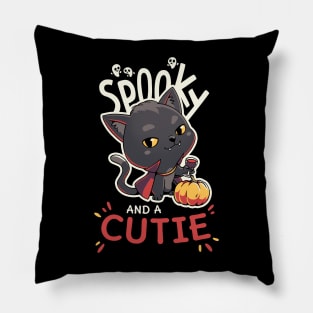 Spooky and a Cutie Black Cat Pillow