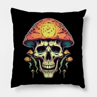 Enigmatic Euphoria Skull Mushroom Pillow