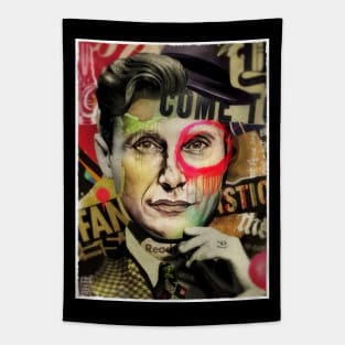 Vintage Mads Mikkelsen Graffiti Collage Tapestry