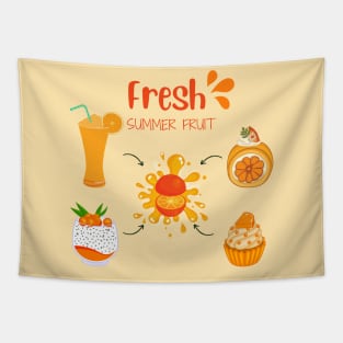 Orange Fresh Summer Fruit Tapestry