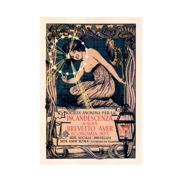 Incandescenza Brevetto Auer Italian Electric Company Vintage Advertisement by vintageposters