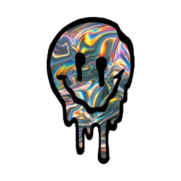Holographic Drippy Smiley Face by lolsammy910