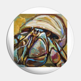 Colorful Hermit Crab Painting Pin