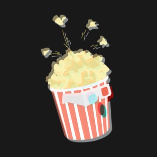 Aesthetic Popcorn | Anaglyph | Retro Vintage 3d Glasses T-Shirt