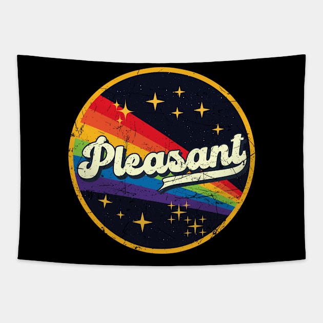 Pleasant // Rainbow In Space Vintage Grunge-Style Tapestry by LMW Art