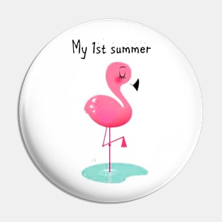 My 1st Summer Flamingo Beach Pin