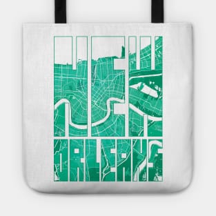 New Orleans, Louisiana, USA City Map Typography - Watercolor Tote