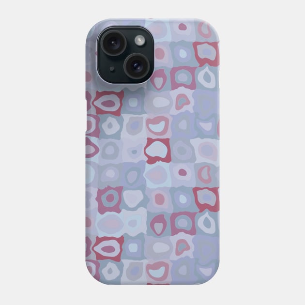 Frozen Cranberry  - Retro Geometric Wobbly Square Grid Pattern Phone Case by GenAumonier