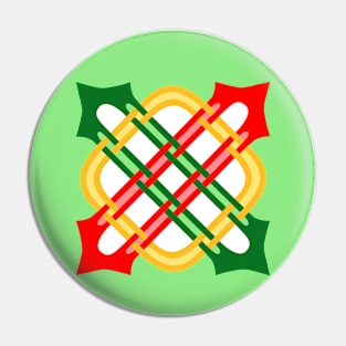 Red, Green & Gold Merlin's Knot Pin