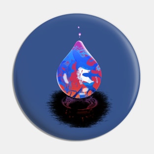 Water Drop - Blue Sharks Swimming In The Ocean Edit Pin