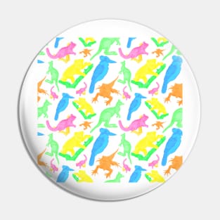 Bright 90's inspired Australian Native Animal Pattern Pin