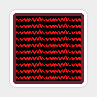 Red and Black Chevron Pattern Magnet