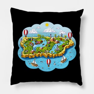 Puerto Rico Map Pillow