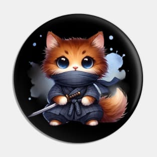 Sweet Kitty Assassin Ninja Cat Pin