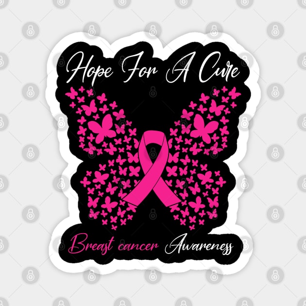 Hope For A Cure Butterfly Gift  Breast cancer 3 Magnet by HomerNewbergereq