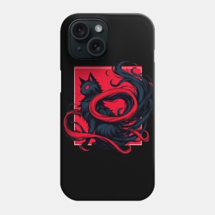 Cool Abstract Art Black Cat Demon Phone Case