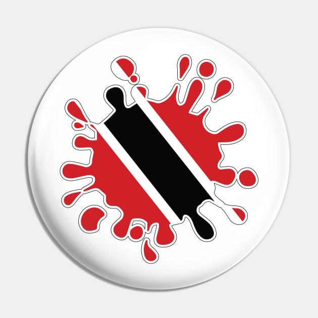 Trinidad and Tobago National Flag Paint Splash Pin by IslandConcepts