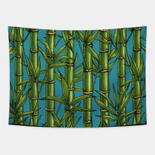 Bamboo forest on blue Tapestry