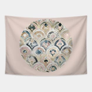 Art Deco Marble Tiles in Soft Pastels Tapestry