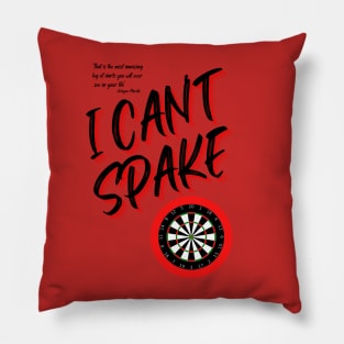 i can't spake wayne mardle commentary black letters Pillow