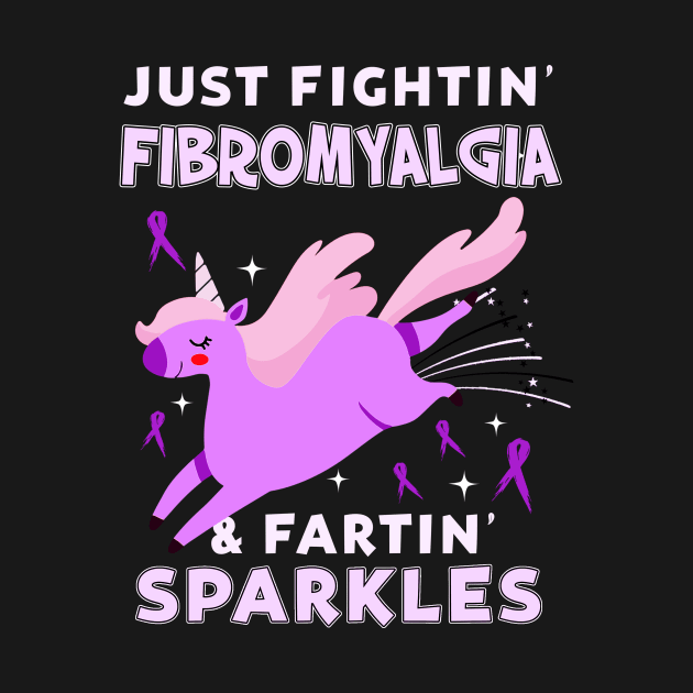 Fibromyalgia funny unicorn farting sparkles by TeesCircle