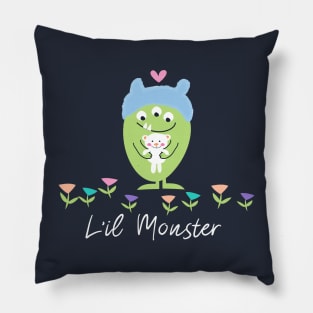 L'il Monster with white copy Pillow