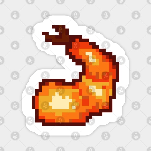 Shrimp/Ebi Pixel Art Magnet by Neroaida