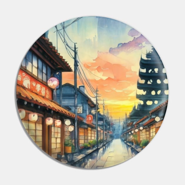 A Japanese Rural Road - Anime Drawing Pin by AnimeVision