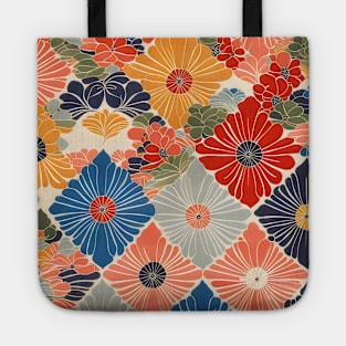 Japanese Kimono Pattern Chrysanthemum Tote