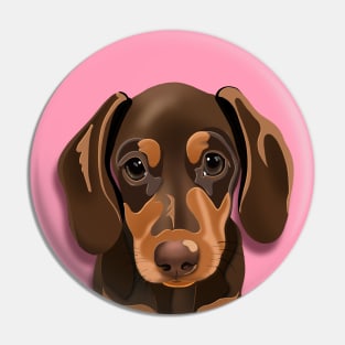 Pink Dachshund Puppy Pin