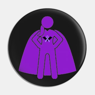 Bat Awareness Ribbon Superhero Woman Silhouette Pin