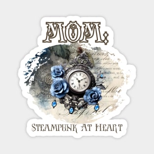 Mom: Steampunk At Heart Vintage Clock Magnet