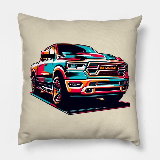 Dodge Ram 1500 Pillow by Vehicles-Art