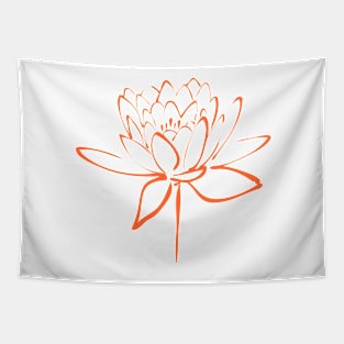 Lotus Flower Calligraphy (Orange) Tapestry