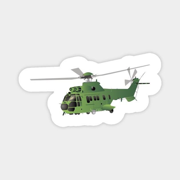 Green Vector Helicopter Magnet by NorseTech