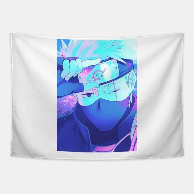 Kakashi vaporwave Tapestry by San Creative