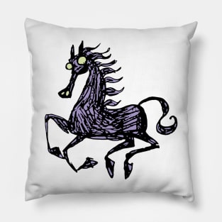simple stylization of a Celtic black horse Pillow