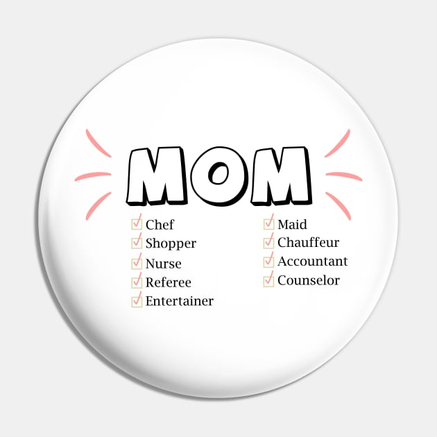 Mom funny checklist definition - Happy Mothers Day Gift - Gift for mom -  Mothers Day Gifts - Sticker