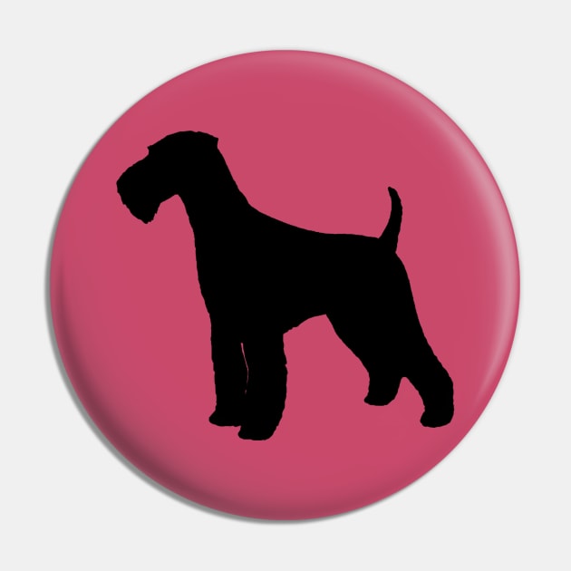 Airedale Terrier Dog Breed Silhouette Pin by Coffee Squirrel