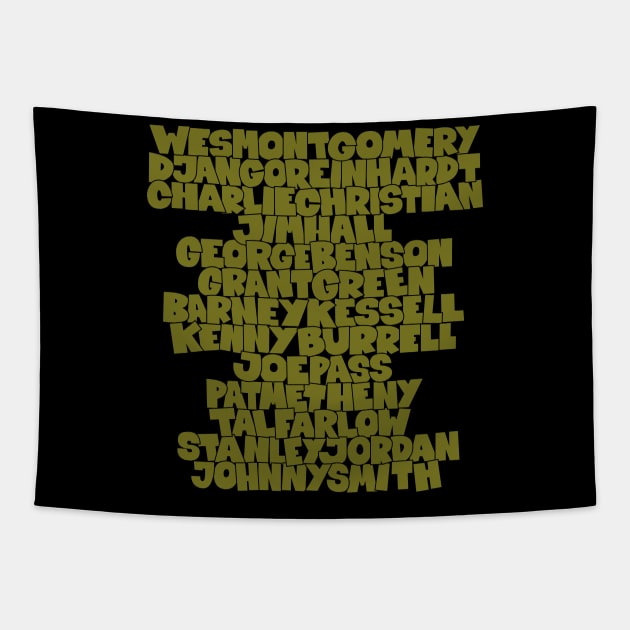 Jazz Legends in Type: The Jazz Guitarists Tapestry by Boogosh