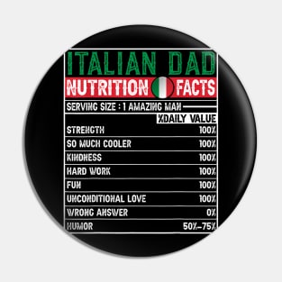 Italian Dad Dad Hero Nutritional Father'S Day Pin