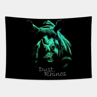 Dust Rhinos Emerald Rhino Tapestry