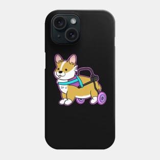 Cute Corgi in a doggy Wheelchair Phone Case