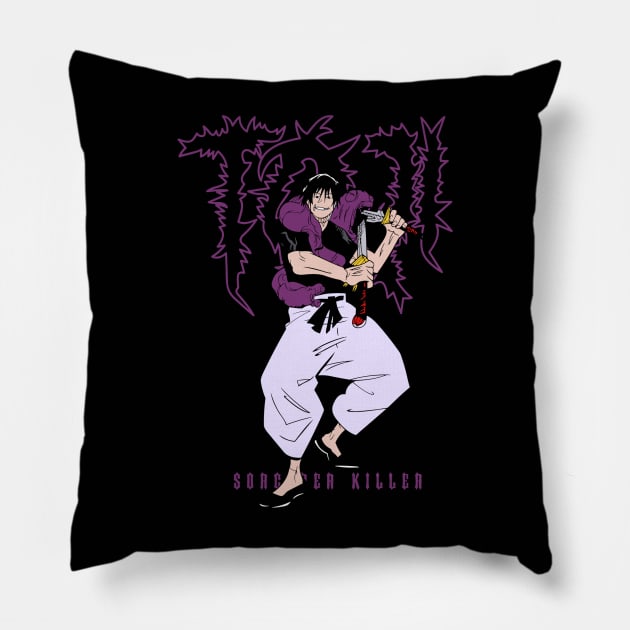 Toji JJK anime Fanart Pillow by Planet of Tees