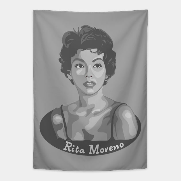 Rita Moreno Portrait Tapestry by Slightly Unhinged