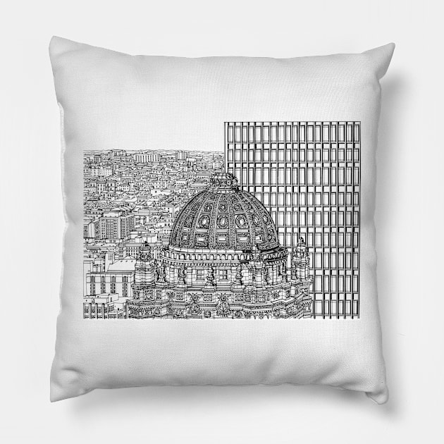 Jewelers Building Chicago Pillow by valery in the gallery